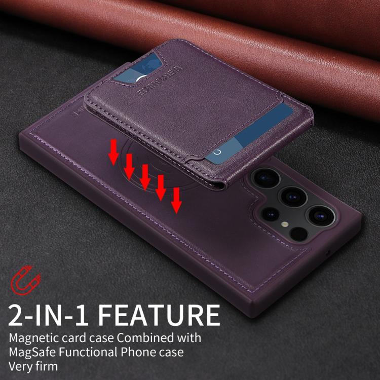 For Samsung Galaxy S23 Ultra 5G BETOPNICE Vertical Flip Detachable MagSafe Wallet Phone Case(Purple) by BETOPNICE