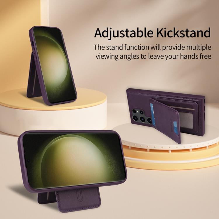 For Samsung Galaxy S23 Ultra 5G BETOPNICE Vertical Flip Detachable MagSafe Wallet Phone Case(Purple) by BETOPNICE