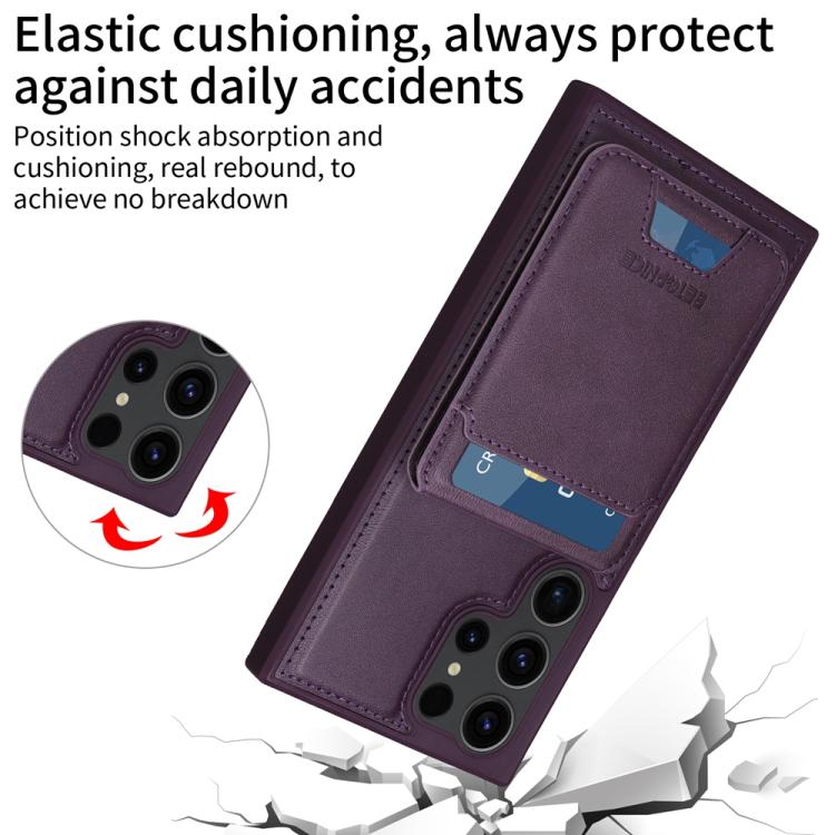 For Samsung Galaxy S23 Ultra 5G BETOPNICE Vertical Flip Detachable MagSafe Wallet Phone Case(Purple) by BETOPNICE