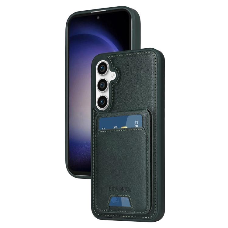 For Samsung Galaxy S23 FE 5G BETOPNICE Vertical Flip Detachable MagSafe Wallet Phone Case(Green) by BETOPNICE