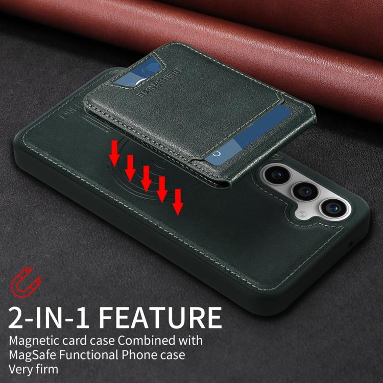 For Samsung Galaxy S23 FE 5G BETOPNICE Vertical Flip Detachable MagSafe Wallet Phone Case(Green) by BETOPNICE