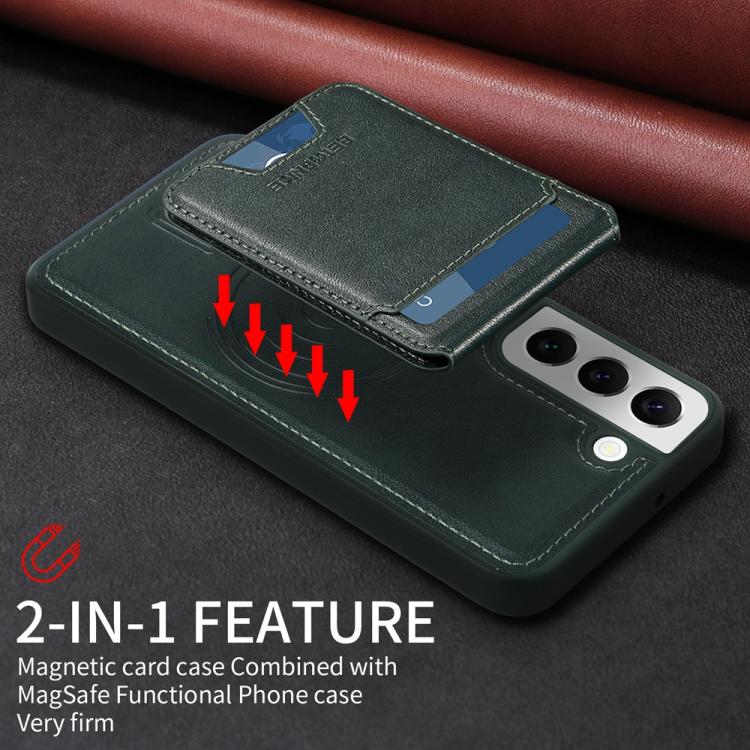 For Samsung Galaxy S22 5G BETOPNICE Vertical Flip Detachable MagSafe Wallet Phone Case(Green) by BETOPNICE