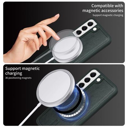 For Samsung Galaxy S22 5G BETOPNICE Vertical Flip Detachable MagSafe Wallet Phone Case(Green) by BETOPNICE