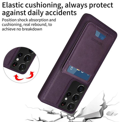For Samsung Galaxy S21 Ultra 5G BETOPNICE Vertical Flip Detachable MagSafe Wallet Phone Case(Purple) by BETOPNICE