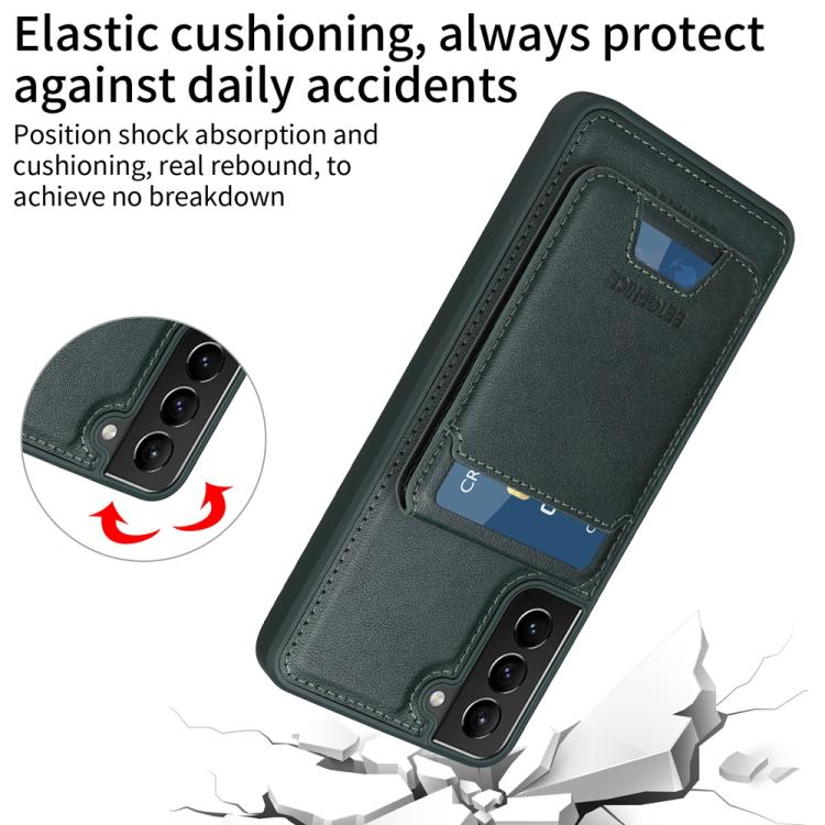 For Samsung Galaxy S21+ 5G BETOPNICE Vertical Flip Detachable MagSafe Wallet Phone Case(Green) by BETOPNICE