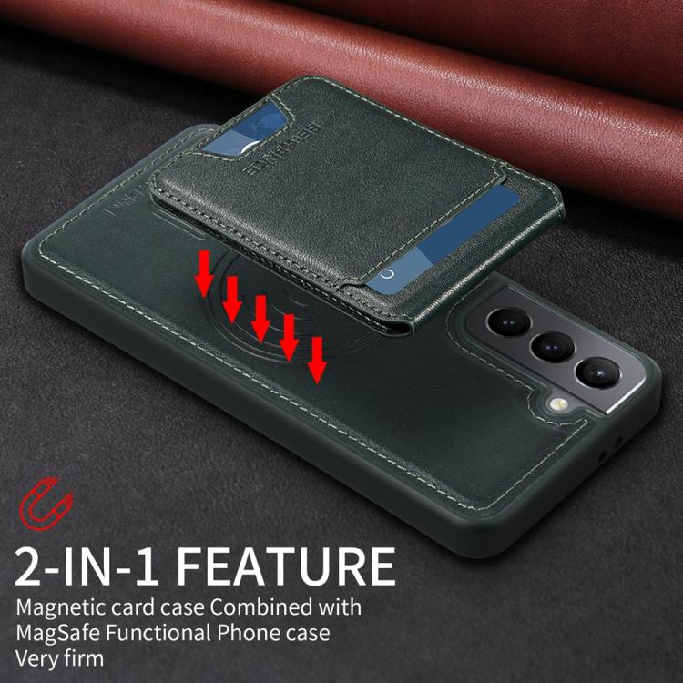 For Samsung Galaxy S21 5G BETOPNICE Vertical Flip Detachable MagSafe Wallet Phone Case(Green) by BETOPNICE