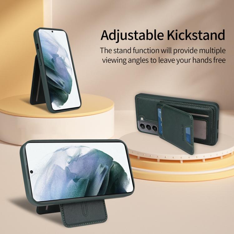 For Samsung Galaxy S21 5G BETOPNICE Vertical Flip Detachable MagSafe Wallet Phone Case(Green) by BETOPNICE