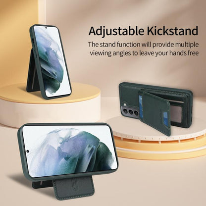 For Samsung Galaxy S21 5G BETOPNICE Vertical Flip Detachable MagSafe Wallet Phone Case(Green) by BETOPNICE