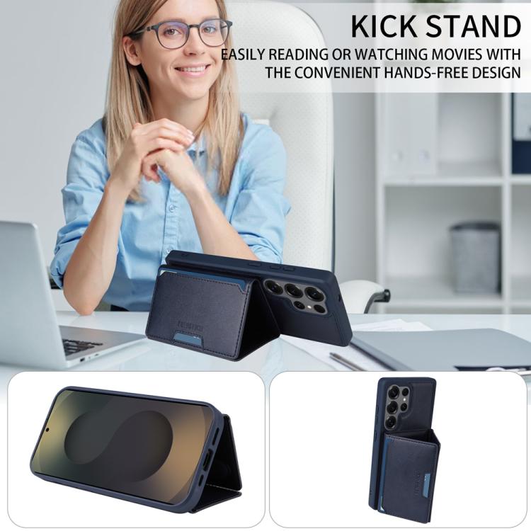 For Samsung Galaxy S25 Ultra 5G BETOPNICE Horizontal Flip Detachable MagSafe Wallet Phone Case(Blue) by BETOPNICE