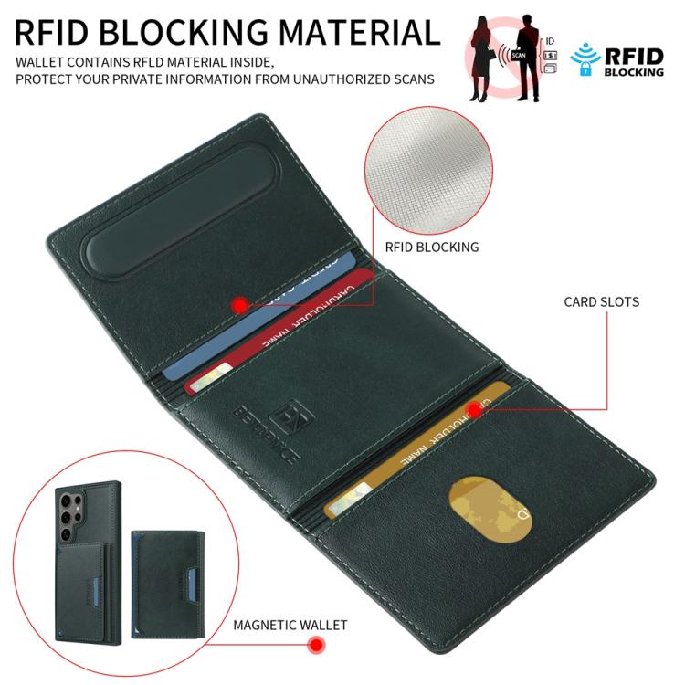 For Samsung Galaxy S24 Ultra 5G BETOPNICE Horizontal Flip Detachable MagSafe Wallet Phone Case(Green) by BETOPNICE