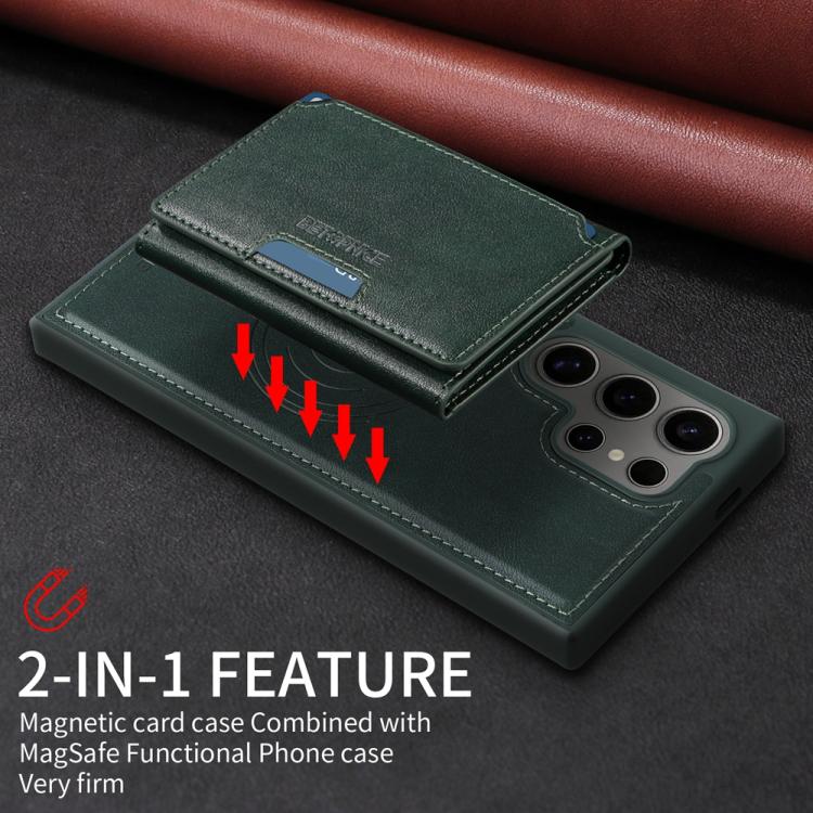 For Samsung Galaxy S24 Ultra 5G BETOPNICE Horizontal Flip Detachable MagSafe Wallet Phone Case(Green) by BETOPNICE