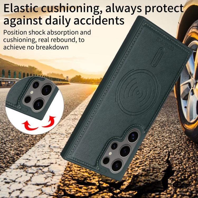 For Samsung Galaxy S24 Ultra 5G BETOPNICE Horizontal Flip Detachable MagSafe Wallet Phone Case(Green) by BETOPNICE