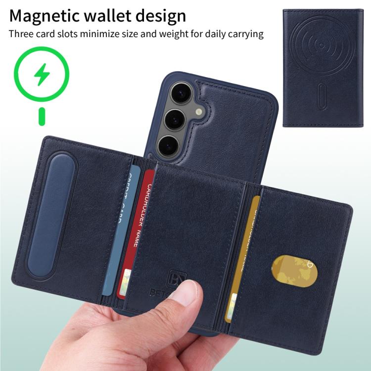 For Samsung Galaxy S24+ 5G BETOPNICE Horizontal Flip Detachable MagSafe Wallet Phone Case(Blue) by BETOPNICE