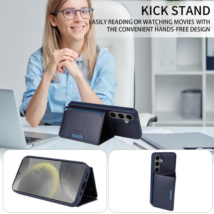 For Samsung Galaxy S24+ 5G BETOPNICE Horizontal Flip Detachable MagSafe Wallet Phone Case(Blue) by BETOPNICE