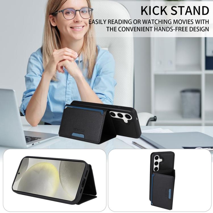 For Samsung Galaxy S24 5G BETOPNICE Horizontal Flip Detachable MagSafe Wallet Phone Case(Black) by BETOPNICE