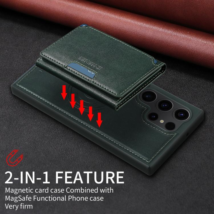 For Samsung Galaxy S23 Ultra 5G BETOPNICE Horizontal Flip Detachable MagSafe Wallet Phone Case(Green) by BETOPNICE