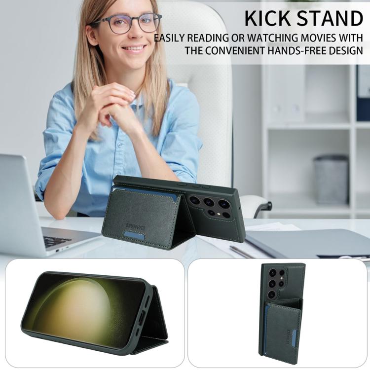 For Samsung Galaxy S23 Ultra 5G BETOPNICE Horizontal Flip Detachable MagSafe Wallet Phone Case(Green) by BETOPNICE