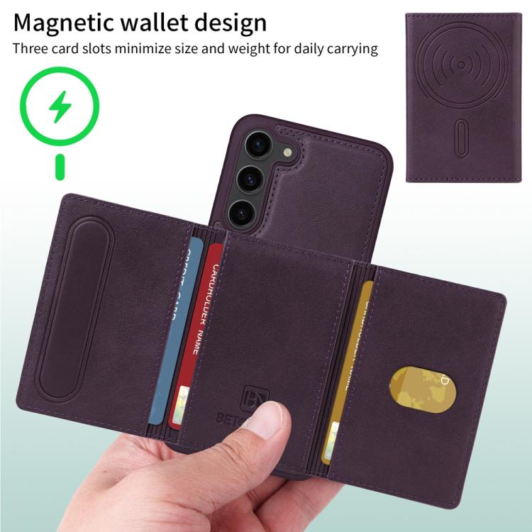 For Samsung Galaxy S23+ 5G BETOPNICE Horizontal Flip Detachable MagSafe Wallet Phone Case(Purple) by BETOPNICE