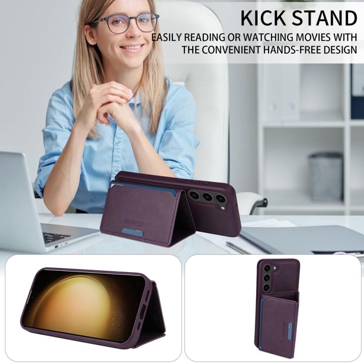 For Samsung Galaxy S23+ 5G BETOPNICE Horizontal Flip Detachable MagSafe Wallet Phone Case(Purple) by BETOPNICE