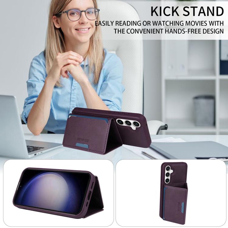 For Samsung Galaxy S23 FE 5G BETOPNICE Horizontal Flip Detachable MagSafe Wallet Phone Case(Purple) by BETOPNICE