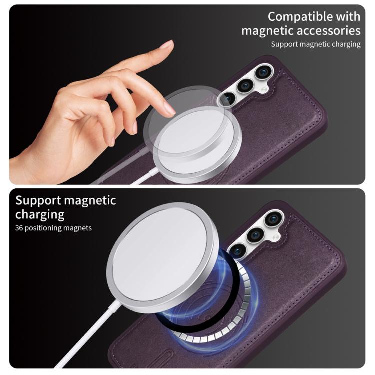 For Samsung Galaxy S23 FE 5G BETOPNICE Horizontal Flip Detachable MagSafe Wallet Phone Case(Purple) by BETOPNICE
