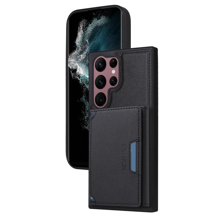 For Samsung Galaxy S22 Ultra 5G BETOPNICE Horizontal Flip Detachable MagSafe Wallet Phone Case(Black) by BETOPNICE