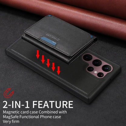 For Samsung Galaxy S22 Ultra 5G BETOPNICE Horizontal Flip Detachable MagSafe Wallet Phone Case(Black) by BETOPNICE