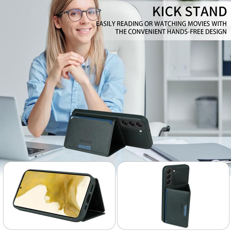 For Samsung Galaxy S22+ 5G BETOPNICE Horizontal Flip Detachable MagSafe Wallet Phone Case(Green) by BETOPNICE