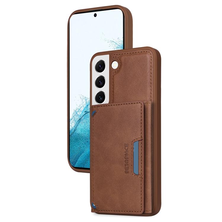 For Samsung Galaxy S22 5G BETOPNICE Horizontal Flip Detachable MagSafe Wallet Phone Case(Brown) by BETOPNICE