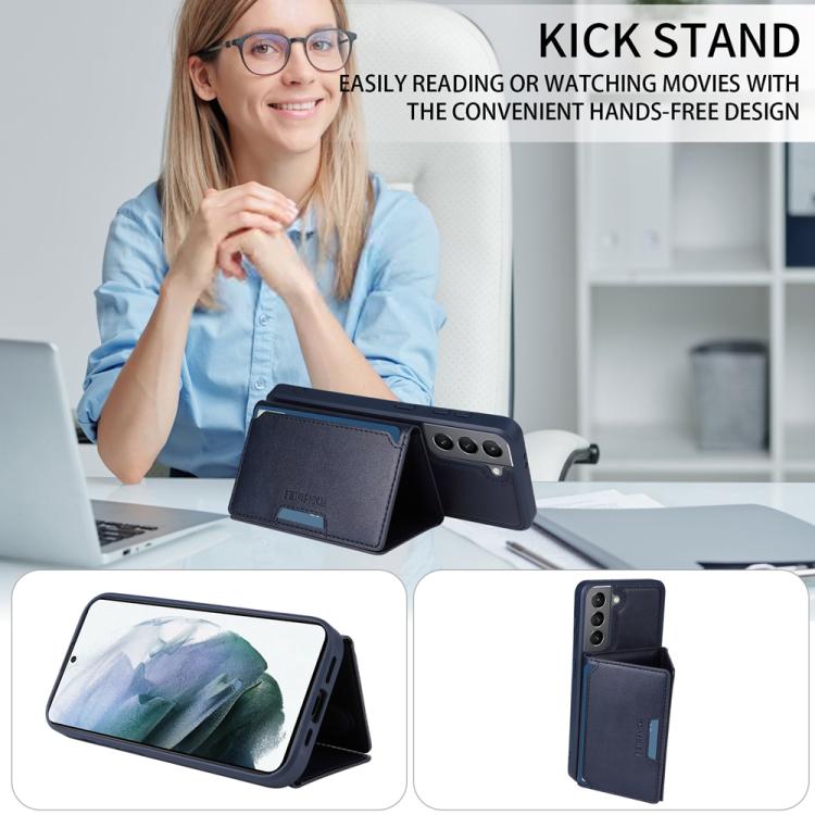 For Samsung Galaxy S21 5G BETOPNICE Horizontal Flip Detachable MagSafe Wallet Phone Case(Blue) by BETOPNICE