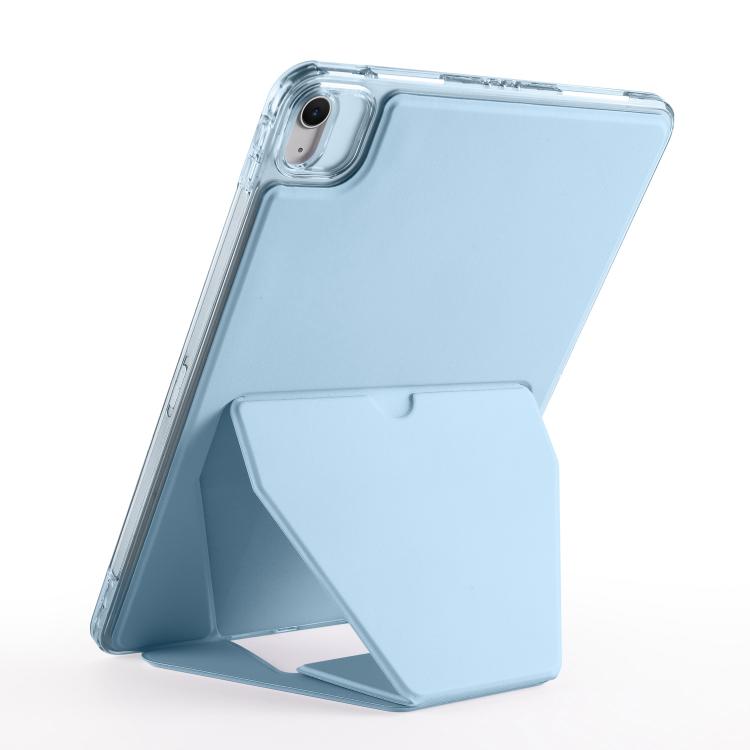 For iPad 2025 / 2022 Folding Magnetic Holder Acrylic Leather Back Tablet Case(Sky Blue) by bashfashion