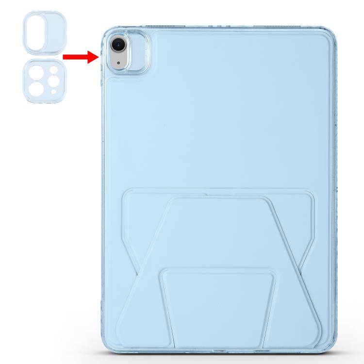 For iPad Air 11 2024 / 2025 Folding Magnetic Holder Acrylic Leather Back Tablet Case(Sky Blue) by bashfashion