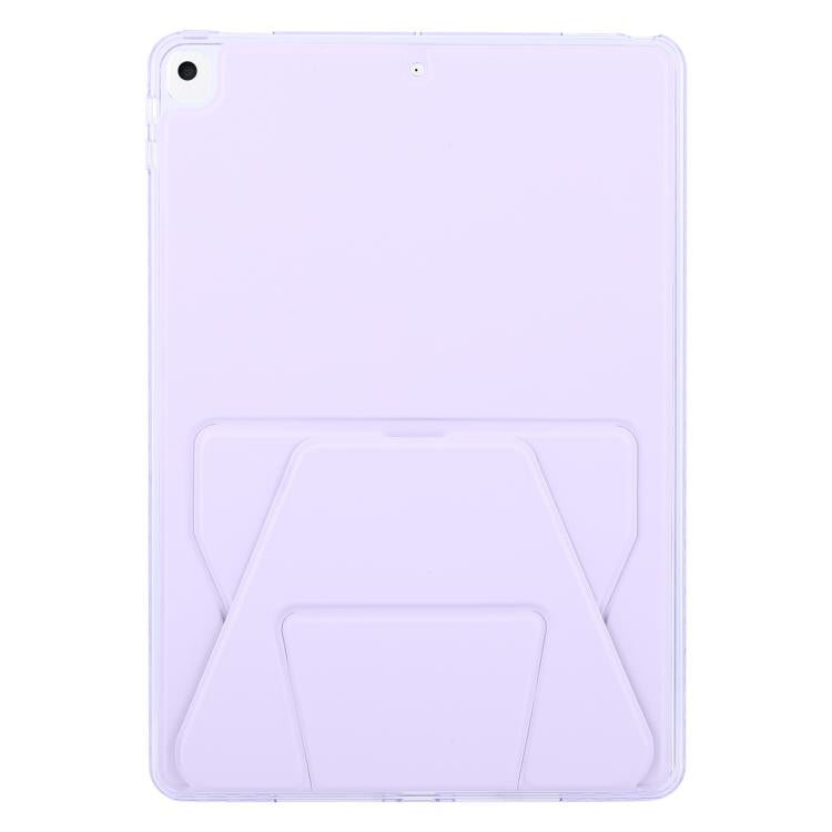 For iPad 10.2 2021 / 2020 / 10.5 Folding Magnetic Holder Acrylic Leather Back Tablet Case(Purple) by bashfashion
