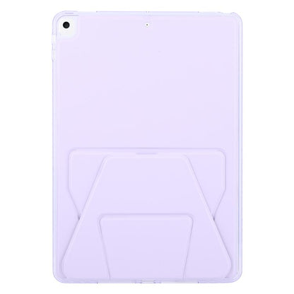 For iPad 10.2 2021 / 2020 / 10.5 Folding Magnetic Holder Acrylic Leather Back Tablet Case(Purple) by bashfashion