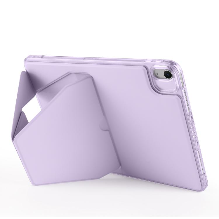 For iPad 10.2 2021 / 2020 / 10.5 Folding Magnetic Holder Acrylic Leather Back Tablet Case(Purple) by bashfashion