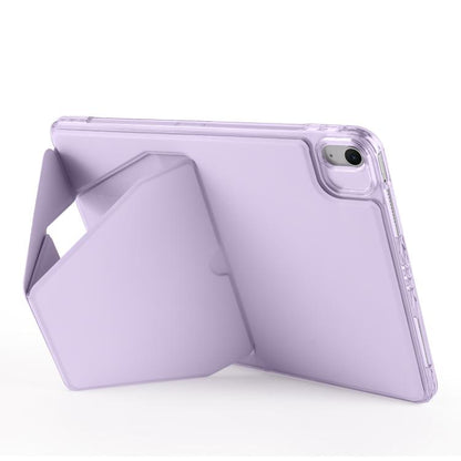 For iPad 10.2 2021 / 2020 / 10.5 Folding Magnetic Holder Acrylic Leather Back Tablet Case(Purple) by bashfashion