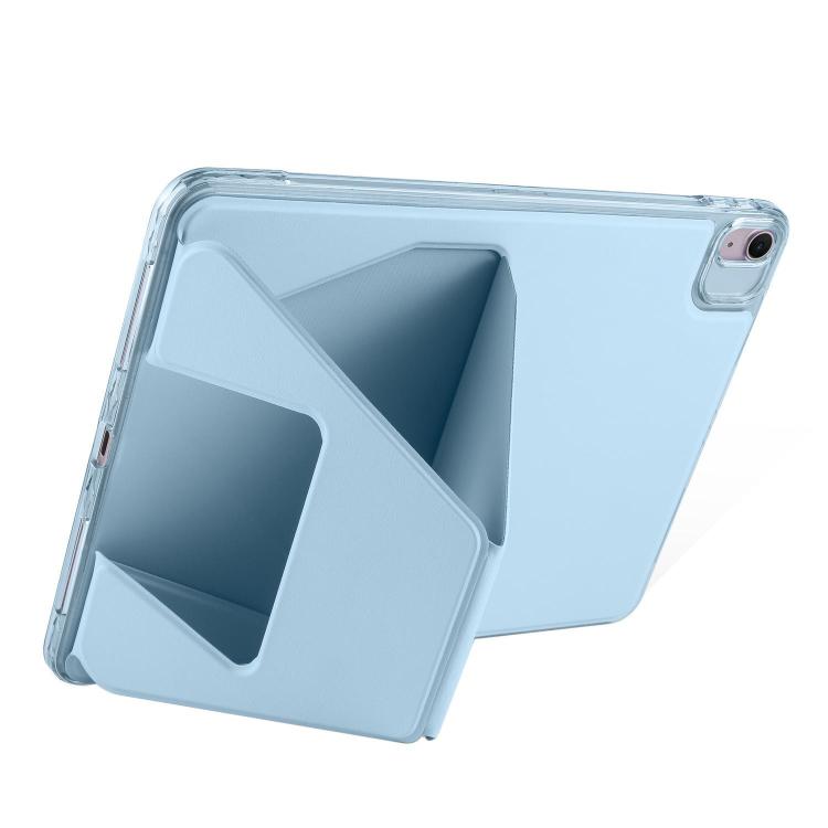 For iPad mini 2024 / mini 6 Folding Magnetic Holder Acrylic Leather Back Tablet Case(Sky Blue) by bashfashion