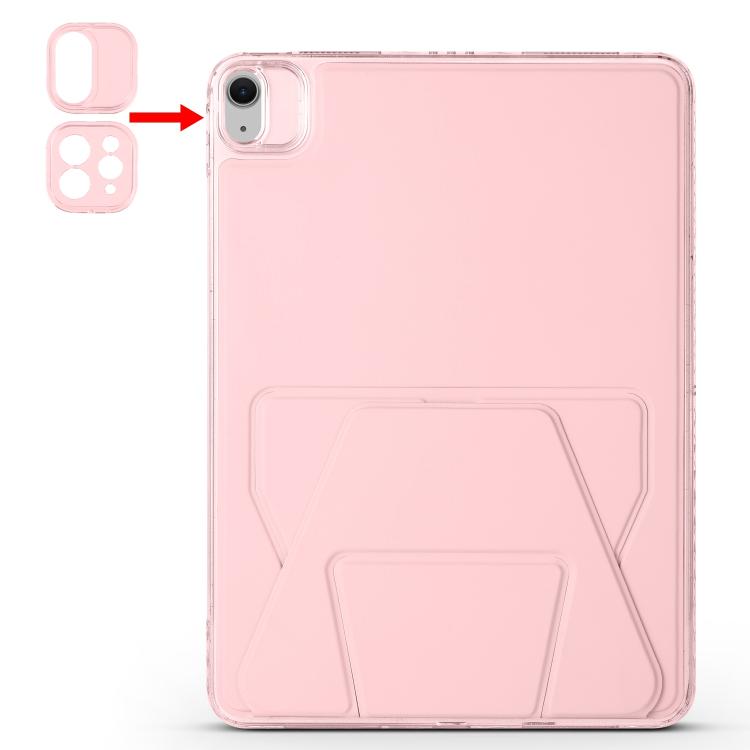 For iPad Air 13 2024 / 2025 Folding Magnetic Holder Acrylic Leather Back Tablet Case(Pink) by bashfashion