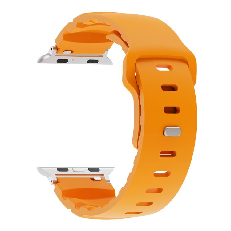 For Apple Watch 42mm / 41mm / 40mm / 38mm Solid Color Reverse Buckle Fluororubber Watch Band(Yellow) by bashfashion