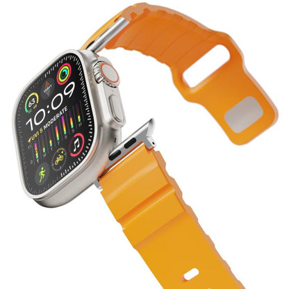 For Apple Watch 42mm / 41mm / 40mm / 38mm Solid Color Reverse Buckle Fluororubber Watch Band(Yellow) by bashfashion