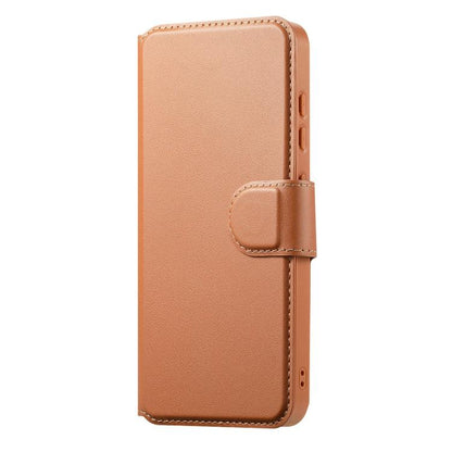 For Samsung Galaxy S25 / S24 5G CaseNeo Finger Grip Strap MagSafe Leather Phone Case(Brown) by CaseNeo
