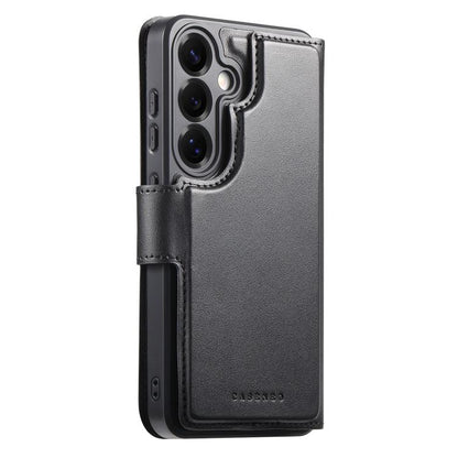 For Samsung Galaxy S25+ / S24+ 5G CaseNeo Finger Grip Strap MagSafe Leather Phone Case(Black) by CaseNeo