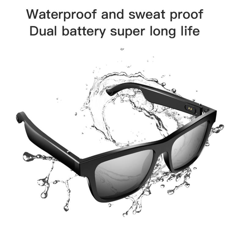 E10 Smart Audio Bluetooth Glasses, Style: Button Style(Transparent) by bashfashion