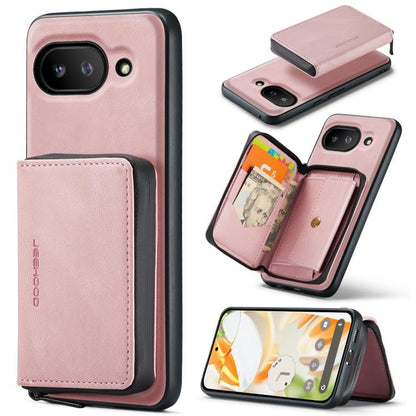 For Google Pixel 9a JEEHOOD J02 Magnetic Zipper Horizontal Flip Leather Phone Case(Pink) by JEEHOOD