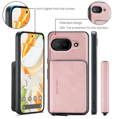 For Google Pixel 9a JEEHOOD J02 Magnetic Zipper Horizontal Flip Leather Phone Case(Pink) by JEEHOOD