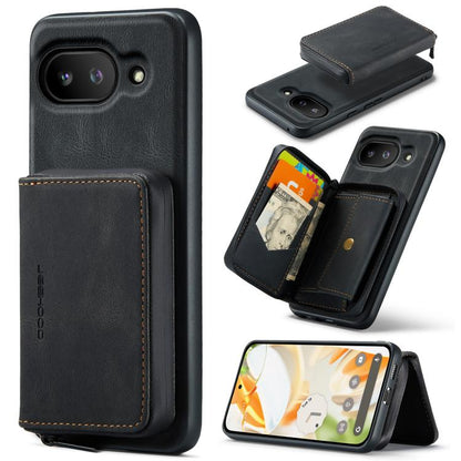 For Google Pixel 9a JEEHOOD J02 Magnetic Zipper Horizontal Flip Leather Phone Case(Black) by JEEHOOD