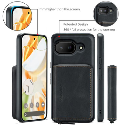 For Google Pixel 9a JEEHOOD J02 Magnetic Zipper Horizontal Flip Leather Phone Case(Black) by JEEHOOD