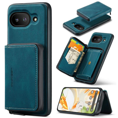 For Google Pixel 9a JEEHOOD J02 Magnetic Zipper Horizontal Flip Leather Phone Case(Blue) by JEEHOOD