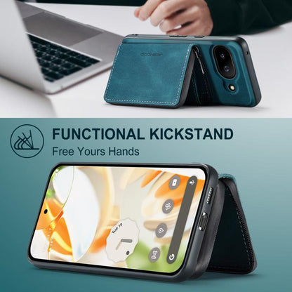 For Google Pixel 9a JEEHOOD J02 Magnetic Zipper Horizontal Flip Leather Phone Case(Blue) by JEEHOOD