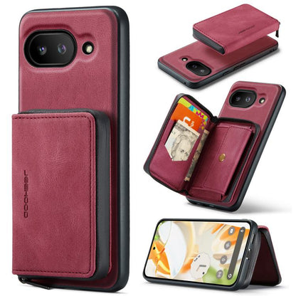 For Google Pixel 9a JEEHOOD J02 Magnetic Zipper Horizontal Flip Leather Phone Case(Red) by JEEHOOD